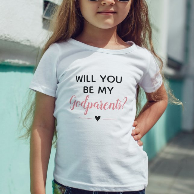 Cute Rosa Girly, kommer du bli mina gudföräldrar? T Shirt (Skapare uppladdad)