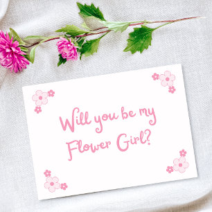 Cute Rosa Girly Personlig Flower Girl Frieri Kort