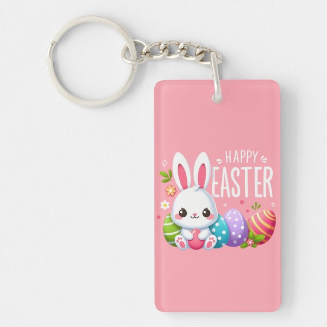 Cute, rosa Glad påsk bunny (Framsidan)
