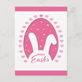 Cute Rosa Glad påsk Bunny Hearts Vykort