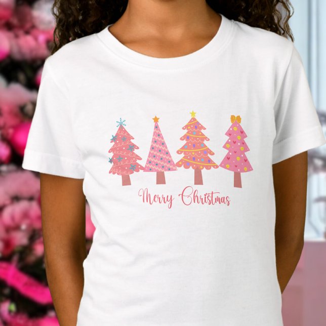 Cute Rosa God jul Träd T Shirt (Skapare uppladdad)