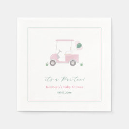 Cute Rosa Golf Cart Flicka Shower Party Pappersservett