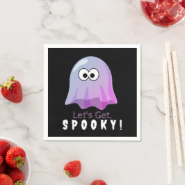 Cute Rosa Google Ögon Ghost: Spooky & Whimsical Pappersservett