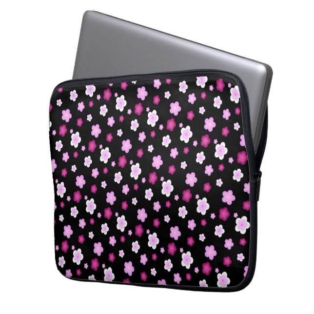 Cute rosa gradient daisy blomma mönster laptop fodral (Framsidan Vänster)