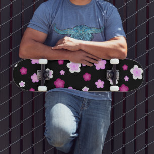 Cute rosa gradient daisy blomma mönster mini skateboard bräda 18,5 cm