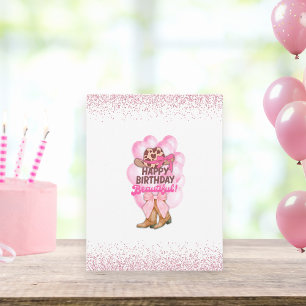 Cute Rosa Grattis på födelsedagen BeSnyly Girly Co Kort