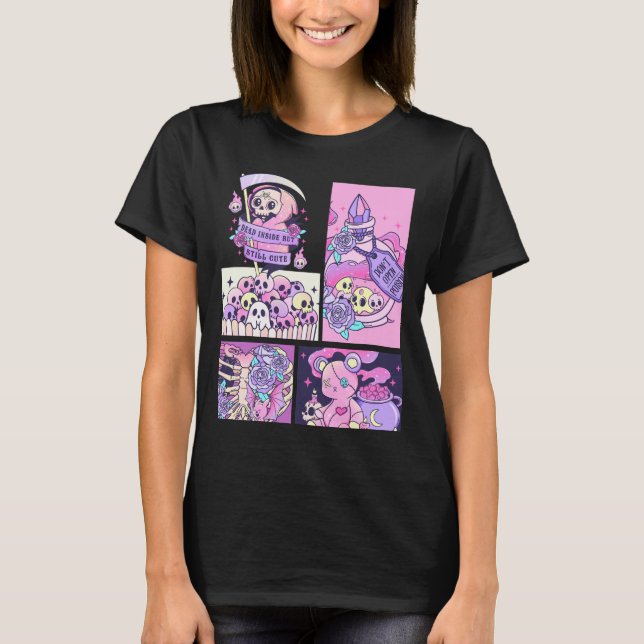 Cute Rosa Grim Reaper Halloween T Shirt (Framsida)