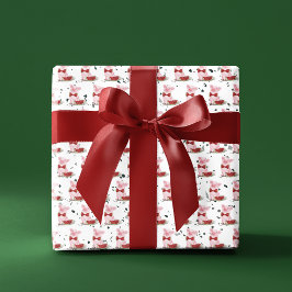 Cute Rosa Gris Bowtie Watermelon Mönster Terrazzo Presentpapper