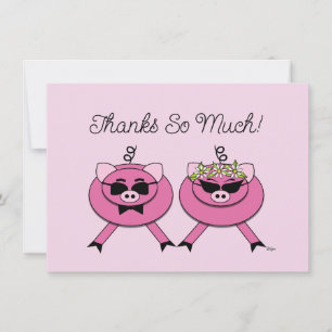 Cute Rosa Gris Bröllop par Bakfoto Tack Kort