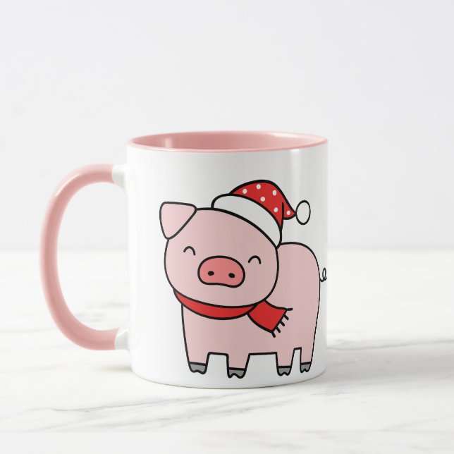 Cute Rosa Gris Holly Jolly Vibes Minimalist Mugg (Vänster)
