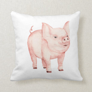 Cute Rosa Gris Land Farmer Farm Gift Kudde