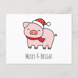 Cute Rosa Gris Merry och lätt minimalistisk Helg Vykort