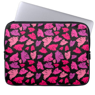 Cute Rosa Gris Mönster Laptop Fodral
