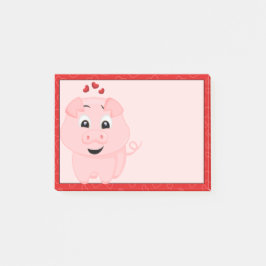 Cute Rosa Gris och Hearts Post-it Block