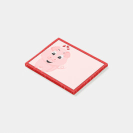 Cute Rosa Gris och Hearts Post-it Block