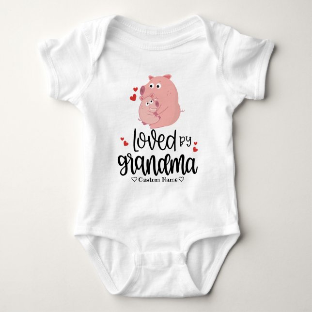 Cute Rosa Gris och Piglet - Gammor och mormor T Shirt (Framsida)