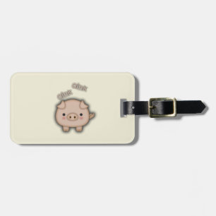Cute Rosa Gris Oink Bagagebricka