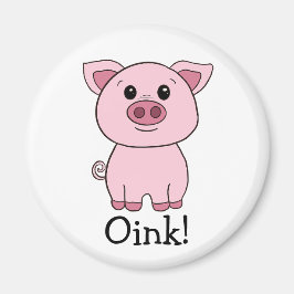 Cute Rosa Gris Oink! Husdjur Magnet