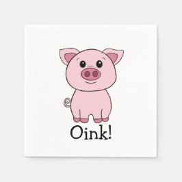 Cute Rosa Gris Oink! Husdjur Pappersservett