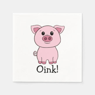 Cute Rosa Gris Oink! Husdjur Pappersservett