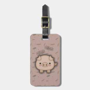 Cute Rosa Gris Oink Rosa Background Bagagebricka