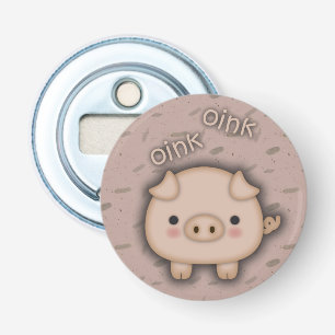 Cute Rosa Gris Oink Rosa Background Flasköppnare