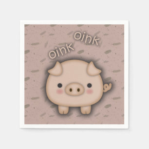 Cute Rosa Gris Oink Rosa Background Pappersservett