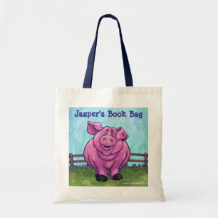 Cute Rosa Gris Personlig Bok Bag Tygkasse