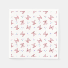 Cute Rosa Grisar Barnyard Birthday Kids Pappersservett