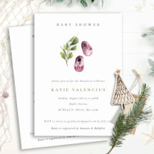 Cute Rosa Grönt Shoes Foliage Girl Baby Shower