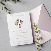 Cute Rosa Grönt Shoes Foliage Girl Baby Shower