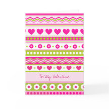 Cute Rosa Grönt Valentines tyg Greeting Card