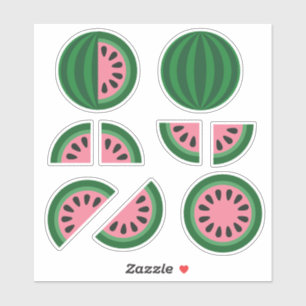 Cute Rosa Grönt Watermelon Slices Klistermärken