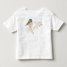Cute Rosa Guld Chickadee Hearts Blommigt