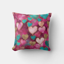 Cute Rosa Guld Teal Glitter Valentine Kärlek Heart