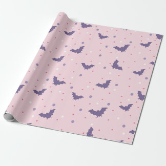Cute Rosa Halloween Fladdermus Mönster med Polka d Presentpapper