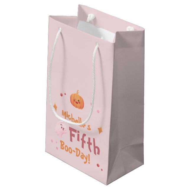 Cute Rosa Halloween-Födelsedagsfest (Baksidan Vinklad)