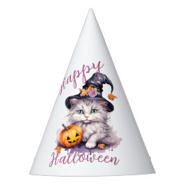 Cute Rosa Halloween Födelsedagsfest Kitten Pumpkin