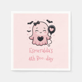 Cute Rosa Halloween Ghost Födelsedagsfest Pappersservett