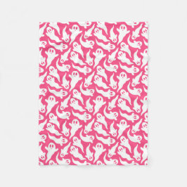 Cute Rosa Halloween Ghost Mönster Fleecefilt