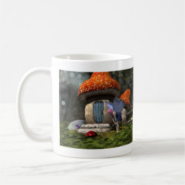 Cute Rosa-hårade Fairy Meets Ladybug Kaffemugg