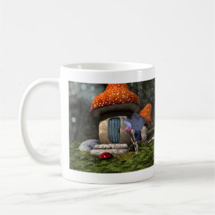 Cute Rosa-hårade Fairy Meets Ladybug Kaffemugg
