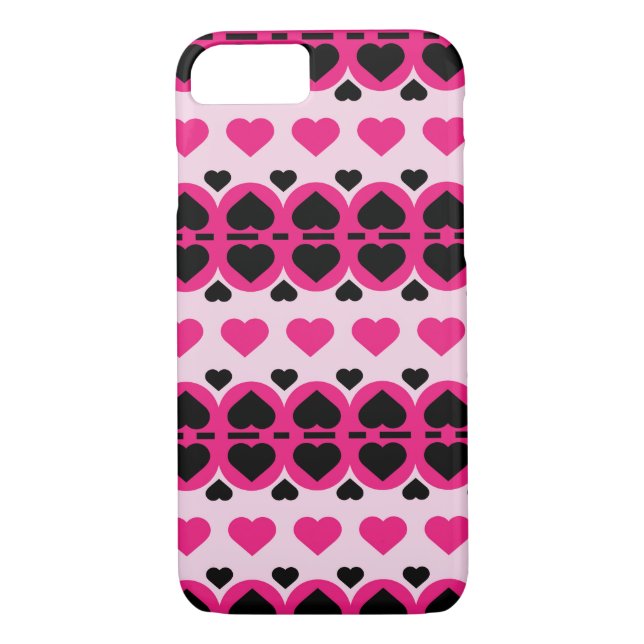 Cute Rosa Hearearts Case-Mate iPhone Skal (Baksida)