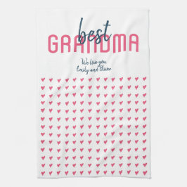 Cute Rosa Heart Best Grandma Mor's Day Kökshandduk