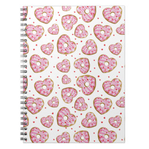 Cute Rosa Heart Cookies Anteckningsbok