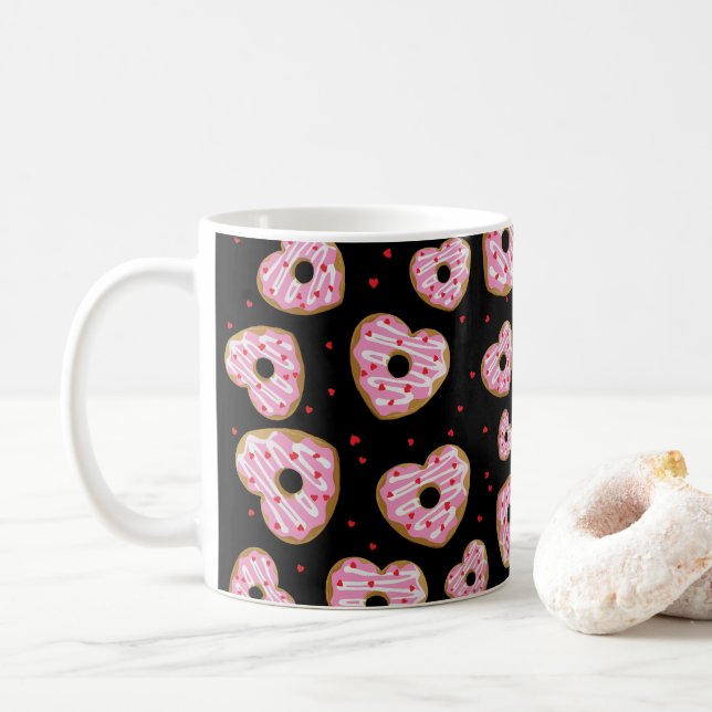 Cute Rosa Heart Cookies Kaffemugg (Med munk)