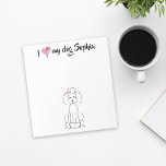 Cute Rosa Heart I Kärlek min Hund Whimsic Anteckningsblock<br><div class="desc">Den här designen har en gullig hund doggipuppy,  en modern roligt vit djurälskare,  jag kärlek hjärtat min hund,  ett lustigt citat från humor som säger: en djurfamilj att göra-lista,  en vit pudel-rosa-tecknad,  en snygg hund,  söt girig dekortjej,  anpassningsbar-anpassad personlig namn,  söt,  ljuvlig,  skrivbordsdekoration</div>