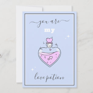 Cute Rosa Heart Kärlek Potion Valentine Day Girly Julkort