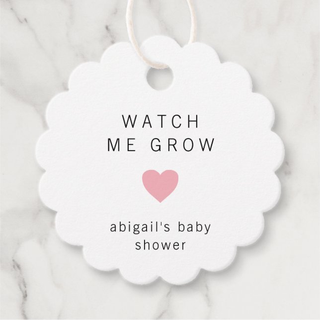 Cute Rosa Heart Modern Baby Shower Gåvor Etiketter (Framsida)