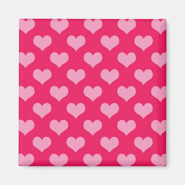 Cute Rosa Heart Mönster Magnet (Framsidan)